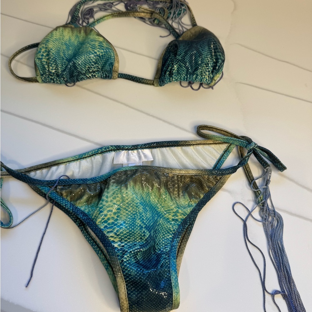 🔥 Alexis Designer Bikini – Emerald Python Print 🔥